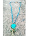 Alphabey's Wing Pendent, Green Agate, Turquoise Resin  & Gold Plated Brass Pendent Necklace For Women